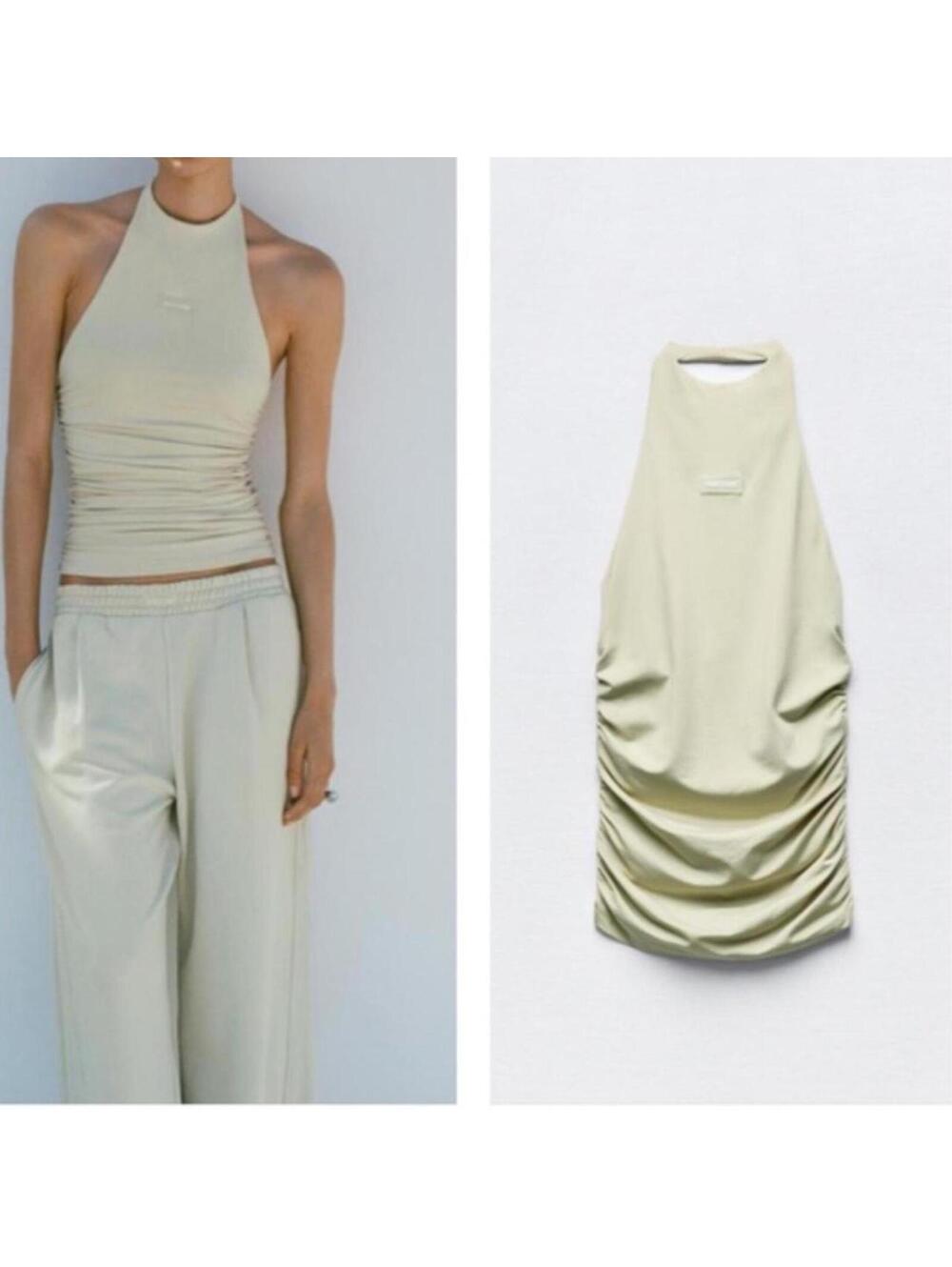 Zara Pantone Draped Halter neck top and sweat set
